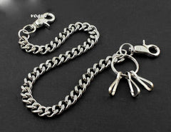 Badass SILVER STAINLESS STEEL MENS PANTS CHAIN WALLET CHAIN BIKER WALLET CHAIN FOR MEN - iwalletsmen
