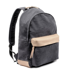 Black Waxed Canvas Satchel Backpack Canvas Mens School Backpack Waterproof Hiking Backpack For Men - iwalletsmen
