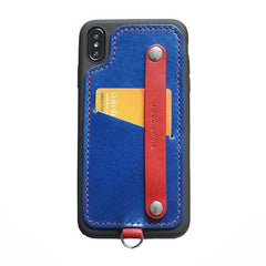 Handmade Coffee Leather iPhone X Case with Card Holder CONTRAST COLOR iPhone X Leather Case - iwalletsmen