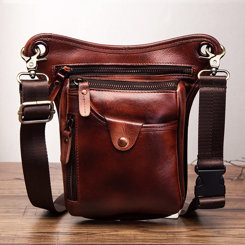 Cool Leather Biker Drop Leg Bag Mens Belt Pouch Waist Bag Shoulder Bag ...