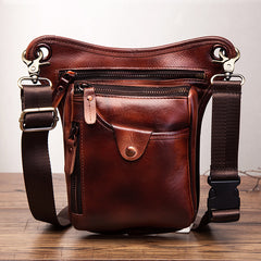 Cool Leather Biker Drop Leg Bag Mens Belt Pouch Waist Bag Shoulder Bag for Men - iwalletsmen