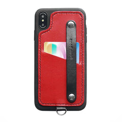 Handmade Coffee Leather iPhone X Case with Card Holder CONTRAST COLOR iPhone X Leather Case - iwalletsmen