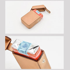 Cool Beige Leather Mens 20pcs Cigarette Holder Case Cool Custom Cigarette Case for Men - iwalletsmen
