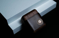 Handmade Blue Leather Wood AirPods 1,2 Case Custom Leather AirPods 1,2 Case Airpod Case Cover - iwalletsmen