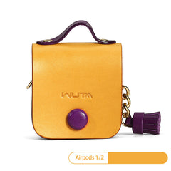 Yellow Leather AirPods 1/2 Case with Tassels Yellow Leather AirPods Pro Case Airpod Case Cover