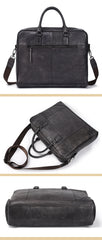 Vintage Leather Mens Briefcase Postman Bag 14inch Laptop Bag Handbag Work Bag For Men - iwalletsmen