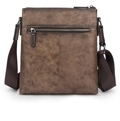 Brown  LEATHER MEN'S Small Side bag Square MESSENGER BAG Tan Square Courier Bag FOR MEN - iwalletsmen
