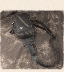 Best LEATHER MENS Sling Bags Sling Pack Vintage One Shoulder Backpack Chest Bag For Men - iwalletsmen