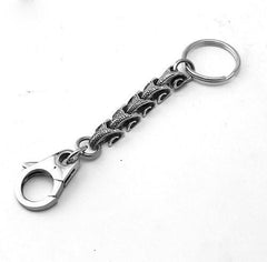 Stainless Steel DRAGON KEYCHAIN BIKER SILVER Key CHAIN SILVER Jeans Chain Jean Chain FOR MEN - iwalletsmen