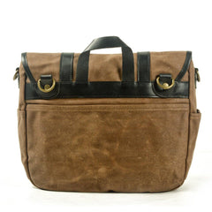 Army Green Waxed Canvas Leather Mens Cycling Messenger Bags Army Green Canvas Side Bag For Men - iwalletsmen