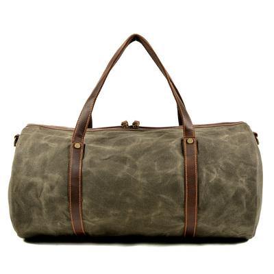 wax canvas duffle bag​ Army Green Waxed Canvas Gym Bag Travel Bag Canvas Mens Barrel Weekender Bag Duffle Bag For Men - iwalletsmen