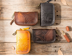 Black Leather Mens Key Holder Wallet Car Key Wallet Key Holder Card Holder For Men - iwalletsmen
