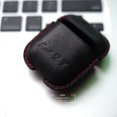Personalized Beige Leather AirPods 1,2 Case Custom Beige Leather 1,2 AirPods Case Airpod Case Cover