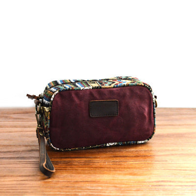 Mens Rose Waxed Canvas Dopp Kit Mini Messenger Bag Rose Canvas Toiletry Bag for Men - iwalletsmen