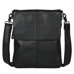 Genuine Leather Mens Cool Small Messenger Bag Square Bag Chest Bag Bike Bag Cycling Bag for men