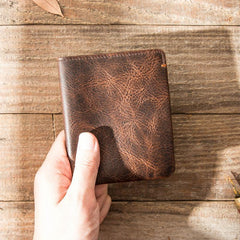 Cool Brown Leather Mens Small Wallets Bifold Black Vintage Slim billfold Wallet for Men - iwalletsmen
