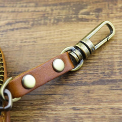 Brown Leather Men's Key Wallet Car Key Case Black Leather Key Holder For Men - iwalletsmen