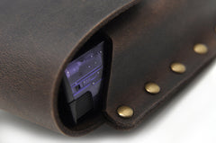 Cool Vintage Leather Mens Cigarette Case Cigarette Holder Belt Pouch with Belt Loop for Men - iwalletsmen
