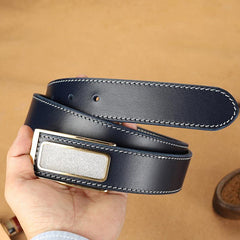 Handmade Mens Black Leather Leather Belts PERSONALIZED Leather Buckle Belt for Men - iwalletsmen