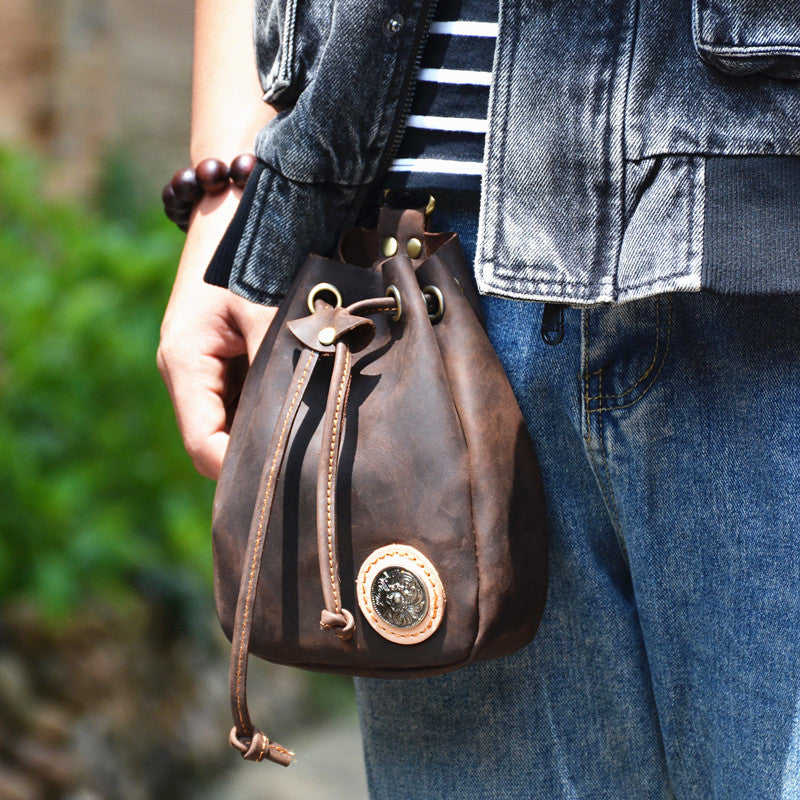 Leather Drawstring Pouch