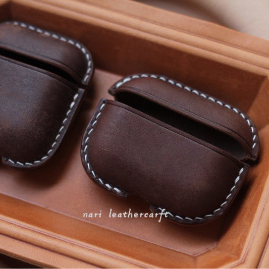 Personalized Coffee Leather AirPods Pro Case Custom Coffee Leather Pro AirPods Case Airpod Case Cover