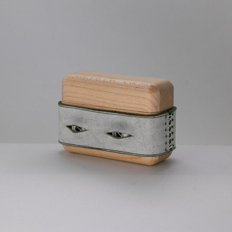 Handmade Green Leather Wood AirPods 1,2 Case with Eyes Custom Leather AirPods 1,2 Case Airpod Case Cover - iwalletsmen