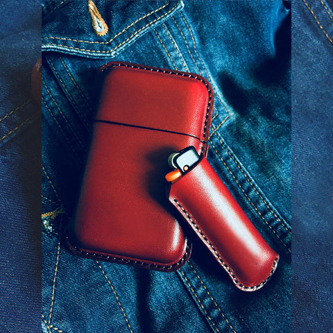 Cigarette case v.H 'Slim' 1200 – Red Leather