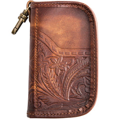Black Leather Mens Key Holder Wallet Car Key Wallet Key Holder Card Holder For Men - iwalletsmen