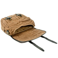 Army Green Waxed Canvas Leather Mens Cycling Messenger Bags Army Green Canvas Side Bag For Men - iwalletsmen