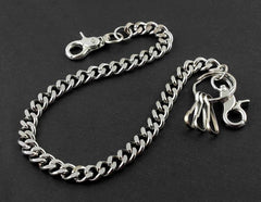 Badass SILVER STAINLESS STEEL MENS PANTS CHAIN WALLET CHAIN BIKER WALLET CHAIN FOR MEN - iwalletsmen
