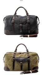 Gray Waxed Canvas Gym Bag Weekend Travel Bag Canvas Mens Weekend Bag Duffle Bag For Men - iwalletsmen