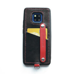 Handmade Red Leather Huawei Mate 20 Pro Case with Card Holder CONTRAST COLOR Huawei Mate 20 Pro Leather Case - iwalletsmen