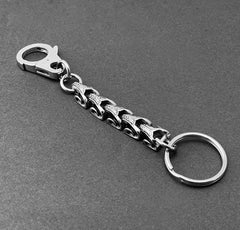 Stainless Steel DRAGON KEYCHAIN BIKER SILVER Key CHAIN SILVER Jeans Chain Jean Chain FOR MEN - iwalletsmen