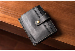 Black Mens Card Wallet Front Pocket Wallet Minimalist Card Holders For Men