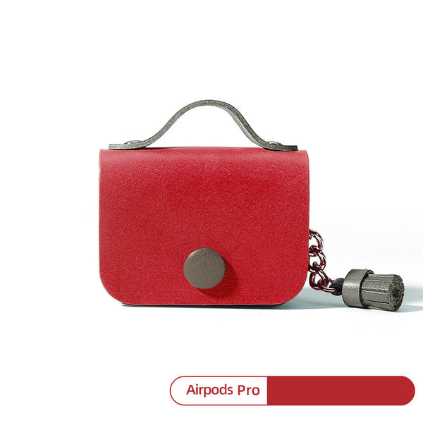 Red Leather AirPods Pro Case with Tassels Red Leather AirPods 1/2 Case Airpod Case Cover