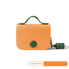 Green Leather AirPods Pro Case with Tassels Green Leather AirPods 1/2 Case Airpod Case Cover