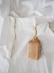 Beige Wood Leather AirPods Pro Case with Clip Strap Leather 1,2 AirPods Case Airpod Case Cover - iwalletsmen