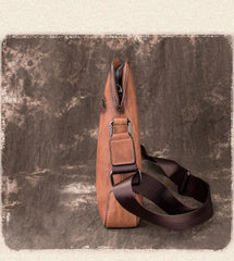 Vintage Coffee LEATHER MEN'S Small Side bag Brown Vertical Phone Bag MESSENGER BAG Courier Bag FOR MEN - iwalletsmen
