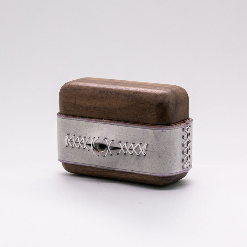 Handmade Purple Leather Wood AirPods 1,2 Case with Eye Purple Leather AirPods 1,2 Case Airpod Case Cover - iwalletsmen