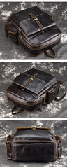 Oil Waxed Leather Mens 13inch Laptop Backpack School Backpack Travel Backpack for Men - iwalletsmen