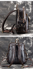 Oil Waxed Leather Mens 13inch Laptop Backpack School Backpack Travel Backpack for Men - iwalletsmen