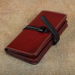 Handmade Womens Leather Long Wallet Bifold Long Wallets Card Wallet Clutch Wallet for Ladies - iwalletsmen