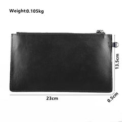 Oiled Leather Men's Yellow Ultra Slim Wristlet Wallet Zipper Multiple Purse Wallet Phone Bag For Men - iwalletsmen