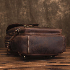 Cool Brown Leather Men's Sling Bag Chest Bag Brown One Shoulder Backpack For Men - iwalletsmen