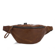 Vintage Brown Leather Men's Fanny Packs Hip Pack Waist Bag For Men - iwalletsmen