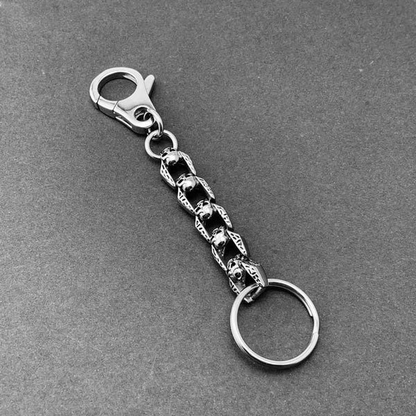 Biker Stainless Steel SILVER GHOST Skull KEYCHAIN BIKER SILVER Key CHAIN SILVER Jeans Chain Jean Chain FOR MEN - iwalletsmen