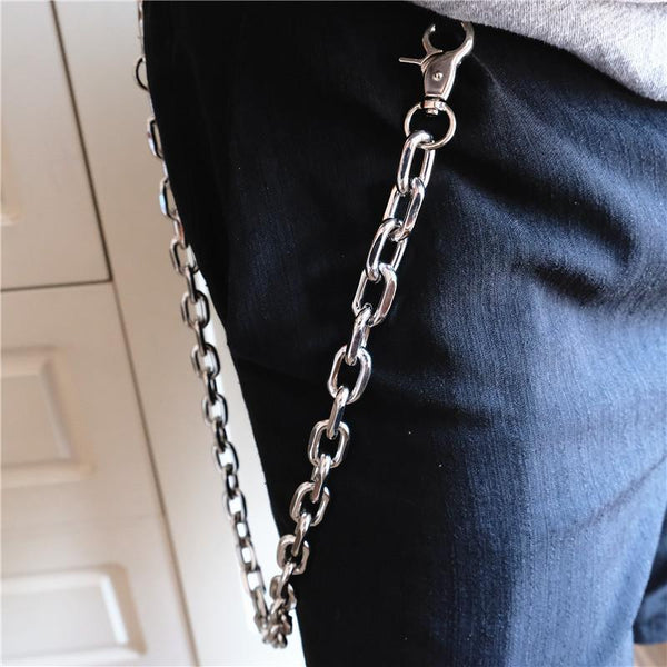 Badass Silver Mens Wallet CHain Pants Chain Silver Jeans Chain Jean Chain Biker Wallet Chain For Men - iwalletsmen