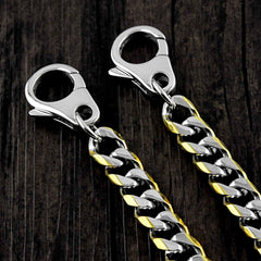 18'' SOLID STAINLESS STEEL BIKER SILVER GOLD WALLET CHAIN LONG PANTS CHAIN Jeans Chain Jean Chain FOR MEN - iwalletsmen