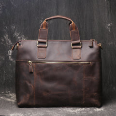Leather Mens Briefcase 13inch Laptop Handbag Work Bag Business Bag Shoulder Bag For Men - iwalletsmen