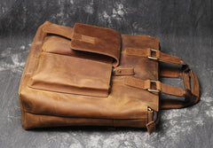 Leather Mens Briefcase 13inch Laptop Handbag Work Bag Business Bag Shoulder Bag For Men - iwalletsmen
